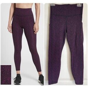 Athleta Ultimate Stash Pocket Textured 7/8 Tight Exotic Fuchsia Size Sm Leggings